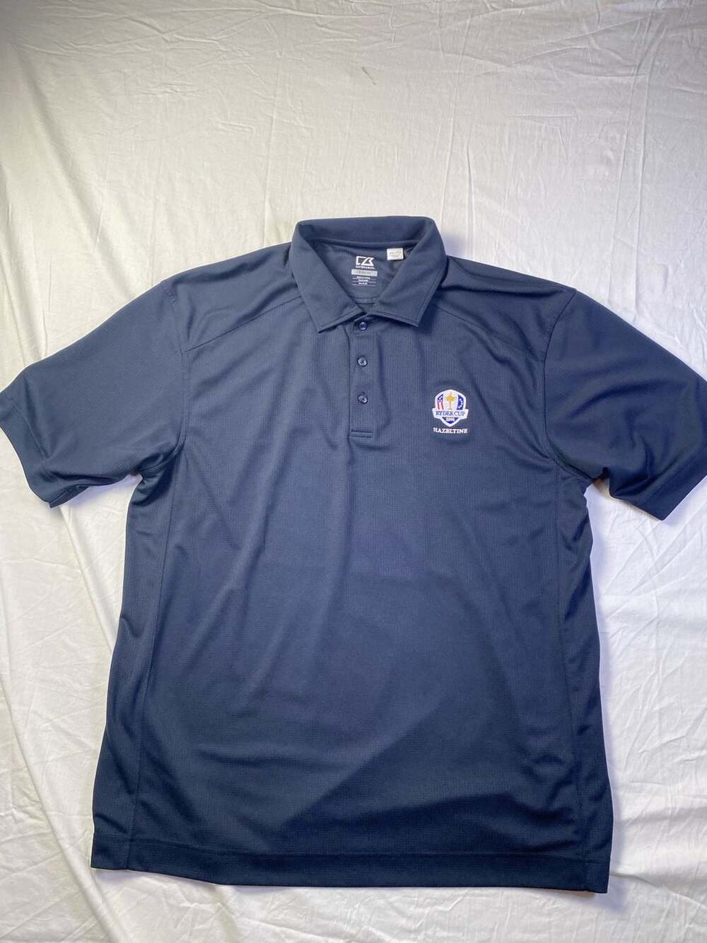 Cutter & Buck Ryder Cup 2016 Hazeltine Golf Polo Size XXL Blue DryTec